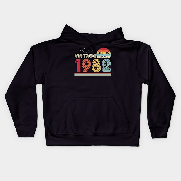 Vintage 1982 Limited Edition 39th Birthday Gift 39 Years Old Kids Hoodie by Penda